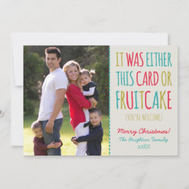 Cartão De Festividades Felizes Férias Felizes, Fruitcake Engraçado