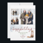 Cartão De Festividades Felizes Férias Winter Fox 3 Photo Christmas<br><div class="desc">Personalize suas 3 fotos especiais,  seu nome de família e data neste cartão de feriado chic com uma raposa fofa em um fundo de floresta de inverno. Projetado por Thisnotme©</div>