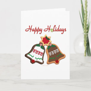 Cartão De Festividades Felizes Festas Biscoitos de Natal Bells