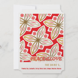 Cartão De Festividades FELIZES HOLIDAYS | Paz e Amor | Poinsettia |