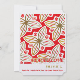 Cartão De Festividades FELIZES HOLIDAYS | Paz e Amor | Poinsettia | Féria