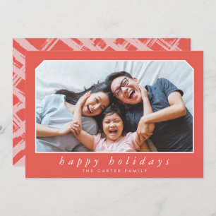 Cartão De Festividades FELIZES HOLIDAYS simples natal itálico enquadrado