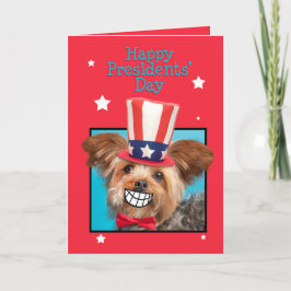 Cartão De Festividades Felizes Presidentes Dia Patriótico Yorkie Dog