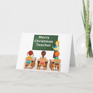 CARTÃO DE FESTIVIDADES  FELIZMENTE O NATAL É DESEJADO PARA A PROFESSORA 