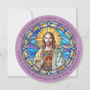 Cartão De Festividades Felz pascoa abençoa ressurreição religiosa