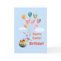 Felz pascoa Birthday Bunny e Balões