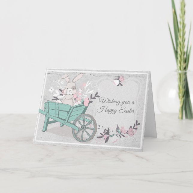 Cartão De Festividades Felz pascoa Bunny (Frente)