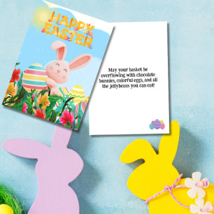 Cartão De Festividades Felz pascoa Bunny Eggs