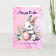 Felz pascoa, Coelhinho Branco pintando um ovo de P