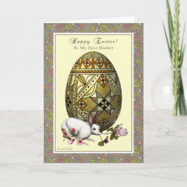 Cartão De Festividades Felz pascoa da mãe - ovo e coelho