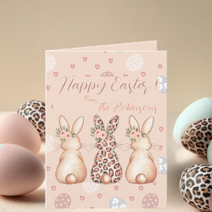 Cartão De Festividades Felz pascoa de Boho Bunny