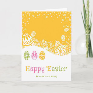 Cartão De Festividades Felz pascoa De Ovos De Páscoa Coloridos, Retrorado