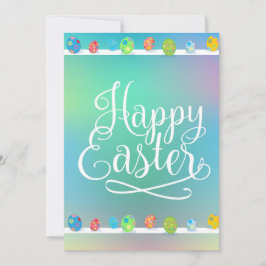 Cartão De Festividades Felz pascoa de Ovos de Primavera Bonito