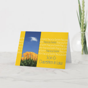 Cartão De Festividades Felz pascoa Filho e Esposa