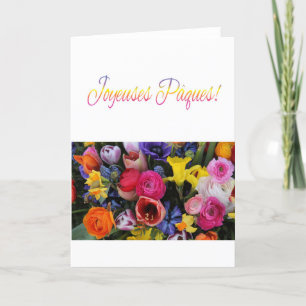 Cartão De Festividades Felz pascoa francês buquê Springflower