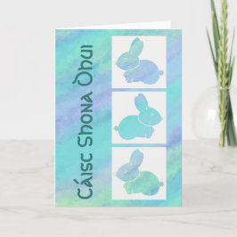 Cartão De Festividades Felz pascoa Irlandês Bunny