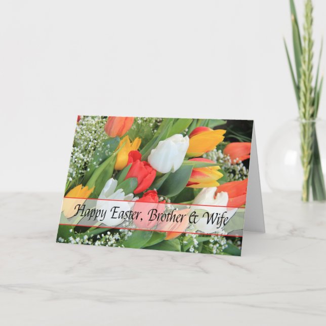 Cartão De Festividades Felz pascoa Irmão e Esposa (Frente)