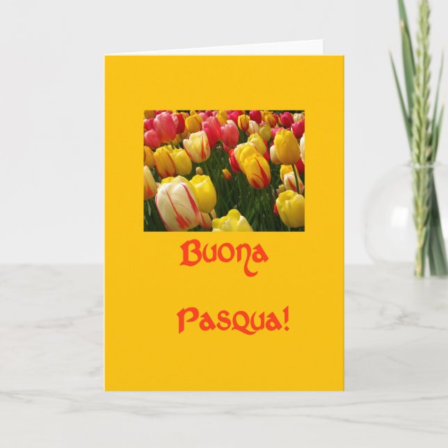 Cartão De Festividades Felz pascoa italiano Buona Pasqua (Frente)