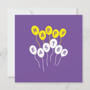 Cartão De Festividades Felz pascoa Key White e Yellow Nice Ballons