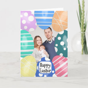 Cartão De Festividades Felz pascoa Multi-Egg Frame Add Yout Photo Here