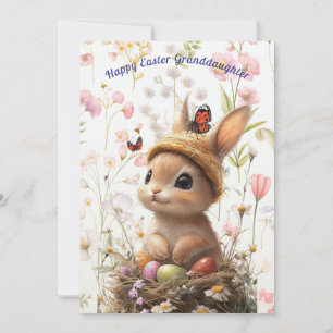 Cartão De Festividades Felz pascoa neta Bunny Lamb