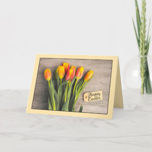 Cartão De Festividades Felz pascoa Para Tulipas De Corte Fresco