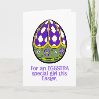 Cartão De Festividades Felz pascoa Para Uma Garota Especial De Eggstra
