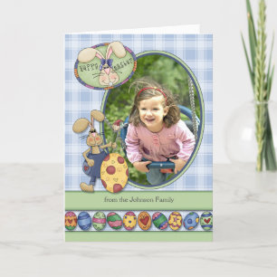 Cartão De Festividades Felz pascoa Personalizado de Filas e Ovos de Fotog