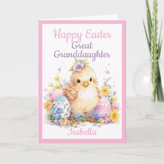 Cartão De Festividades Felz pascoa Pintinho da neta do excelente (Frente)