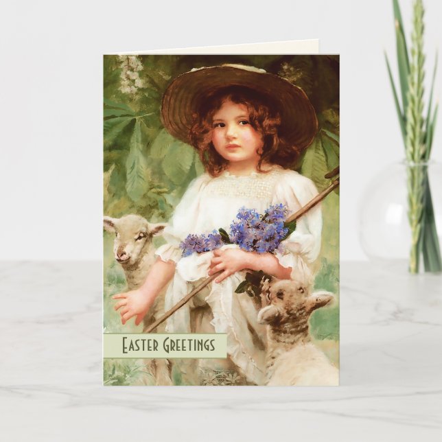 Cartão De Festividades Felz pascoa. Placa de Páscoa de arte fina (Frente)