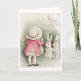 Cartão De Festividades Felz pascoa Vintage! Placa de saudação de Páscoa V