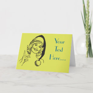 Cartão De Festividades Female Santa's Helper Pretty Lady Template