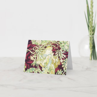 Cartão De Festividades Femme à marguerite - Mucha têxtil repro de Natal