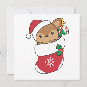 Cartão De Festividades Feriado C de Deer Christmas Snow Winter Animal Dee