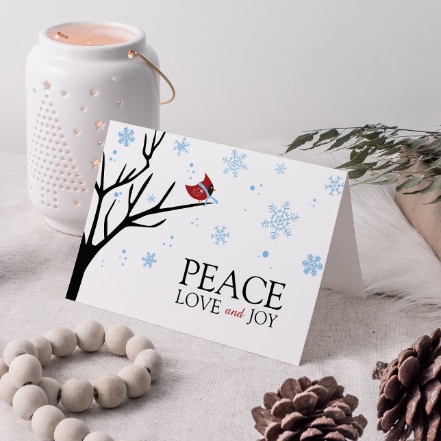 Cartão De Festividades Feriado cardinal vermelho do floco de neve | do (Criador carregado)