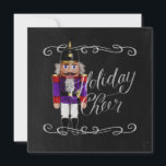 Cartão De Festividades Feriado Cheer Chalkboard Purple e Red Nutcracker<br><div class="desc">Itens temáticos de feriado projetados por Umua. Impresso e enviado pela Zazzle ou suas afiliadas.</div>