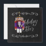 Cartão De Festividades Feriado Cheer Chalkboard Purple e Red Nutcracker<br><div class="desc">Itens temáticos de feriado projetados por Umua. Impresso e enviado pela Zazzle ou suas afiliadas.</div>