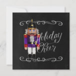 Cartão De Festividades Feriado Cheer Chalkboard Purple e Red Nutcracker<br><div class="desc">Itens temáticos de feriado projetados por Umua. Impresso e enviado pela Zazzle ou suas afiliadas.</div>