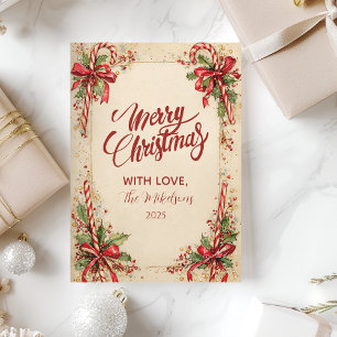 Cartão De Festividades Feriado Clássico de Striped Candy