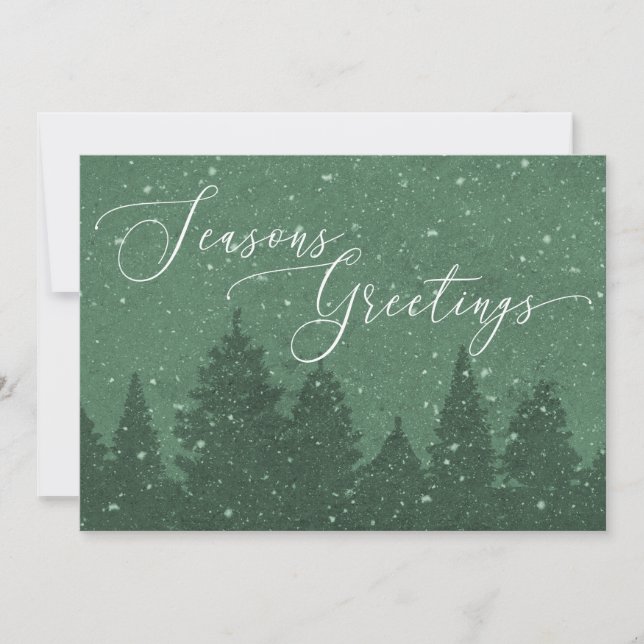 Cartão De Festividades Feriado corporativo elegante verde claro (Frente)