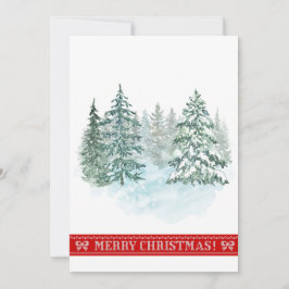 Cartão De Festividades Feriado da Árvore de Natal Rustic Watercolor Elega