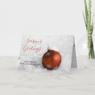 Cartão De Festividades Feriado da Companhia de Ornamento Laranja da Cena
