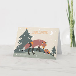 Cartão De Festividades Feriado da RAPOSA. Fox e bebê na