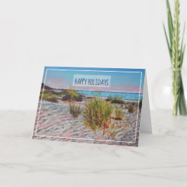 Cartão De Festividades Feriado de Arte da Linha Costeira Sunset Beach