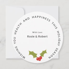 Cartão De Festividades Feriado de Árvore de Natal Divertido, redondo e mí