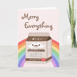 Cartão De Festividades Feriado de bigode de leite fresco