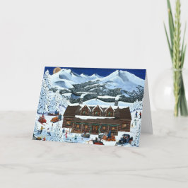 Cartão De Festividades Feriado de Cabina em Cascata