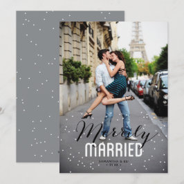 Cartão De Festividades Feriado de Casal Casado Merrily