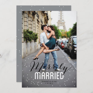 Cartão De Festividades Feriado de Casal Casado Merrily