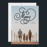 Cartão De Festividades Feriado de Cheio Floreado de Feliz de Script Cursi<br><div class="desc">Minha saudação com a mão complementa perfeitamente uma foto de retrato de solteiro. Outras opções para texto e fotos extras também estão disponíveis na parte traseira do cartão. Os pedidos são sempre bem-vindos! Obrigados para visitar minha loja Zazzle!</div>